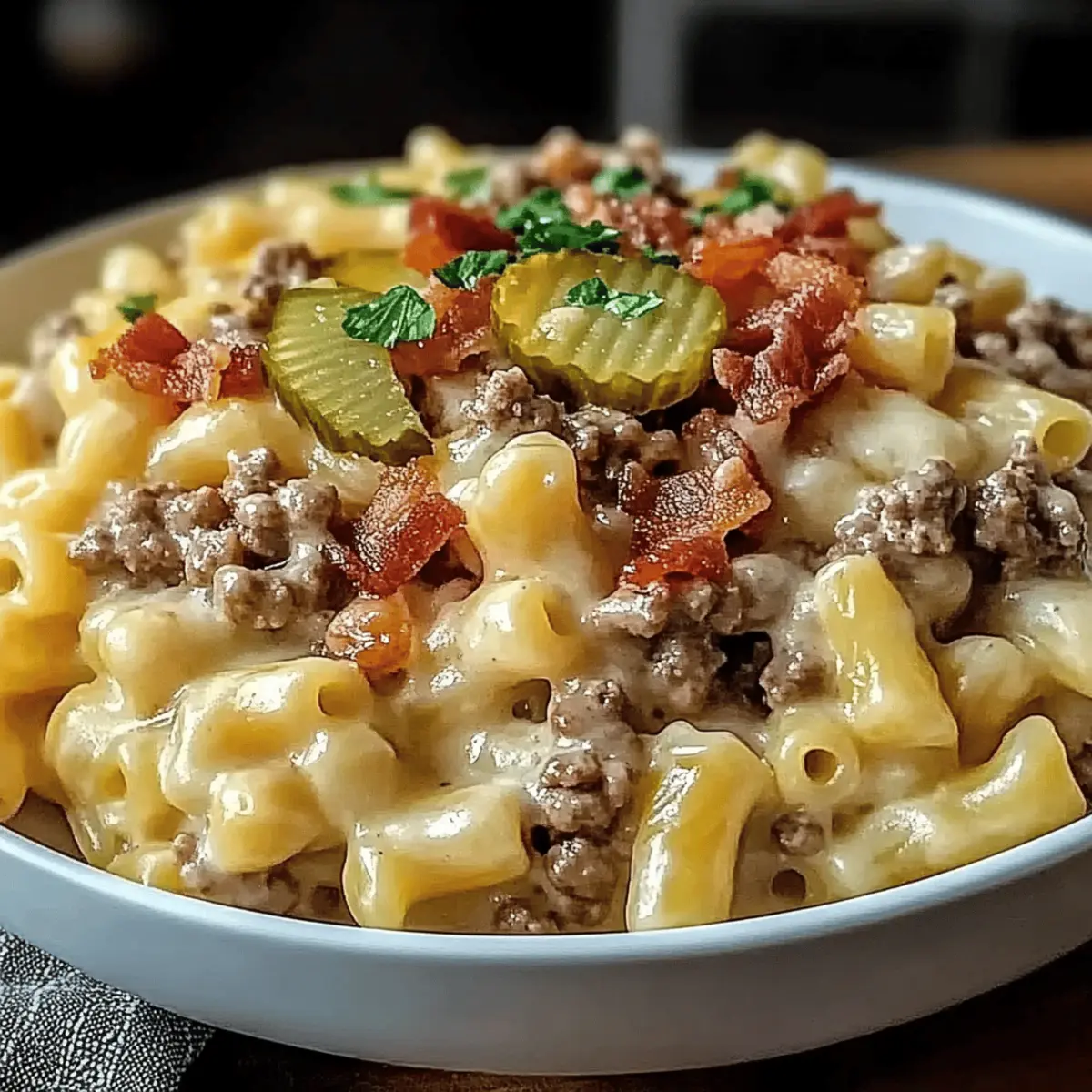 Creamy Loaded Cheeseburger Alfredo Pasta for Cozy Nights