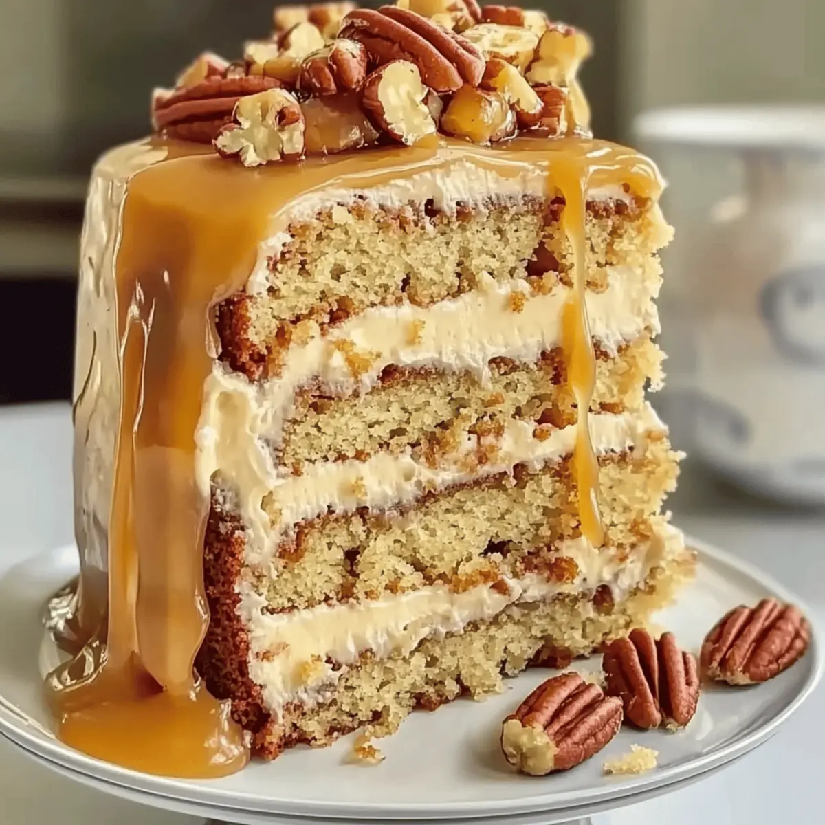 Indulgent Banana Pecan Caramel Cake for Sweet Celebrations