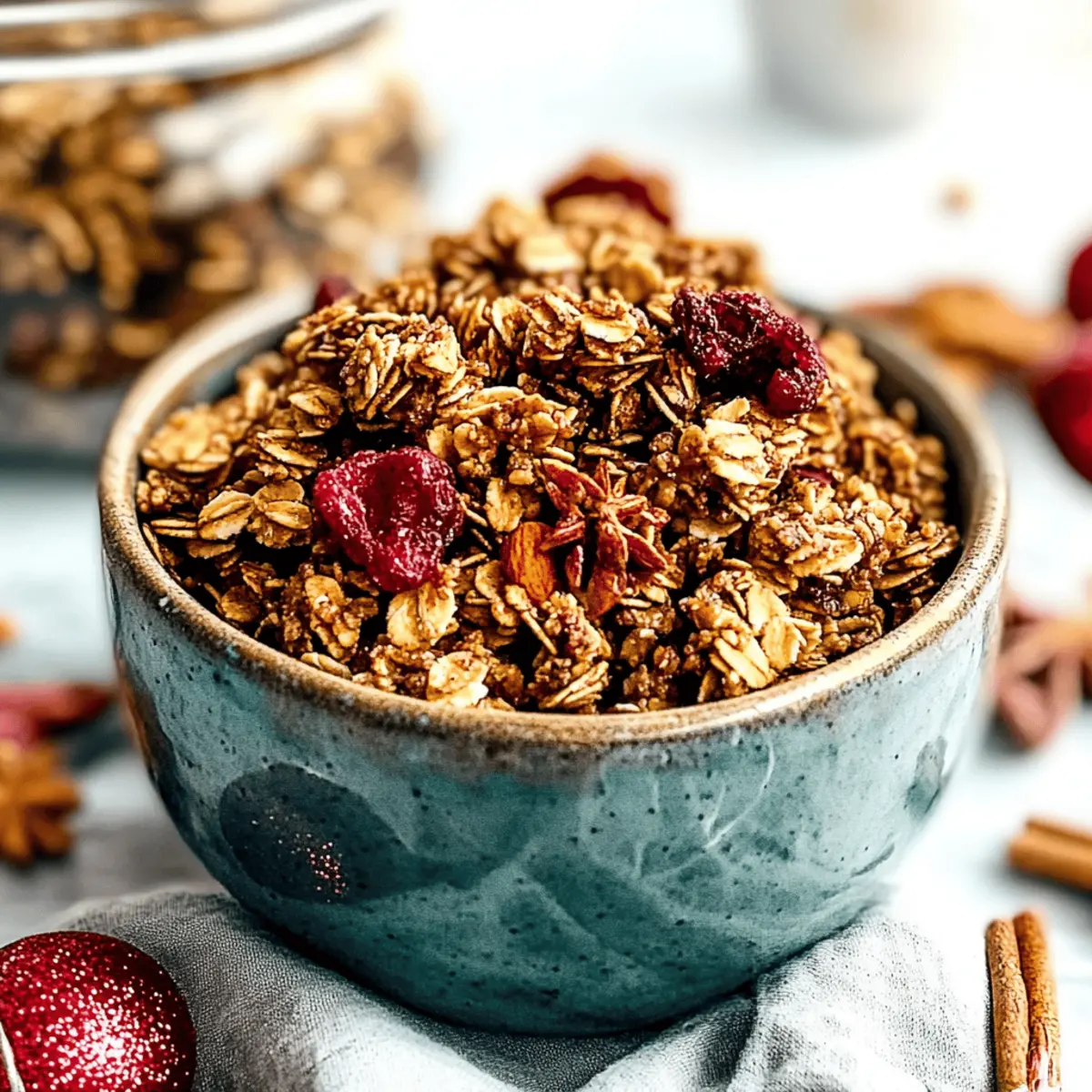 Gingerbread Granola for a Festive Crunchy Breakfast Treat