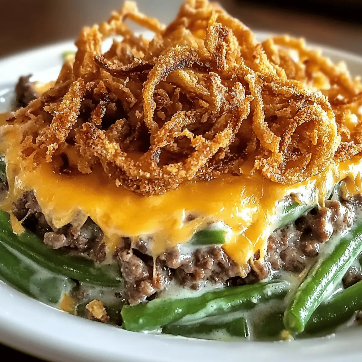 Cheesy Hamburger Green Bean Casserole for Cozy Family Dinners