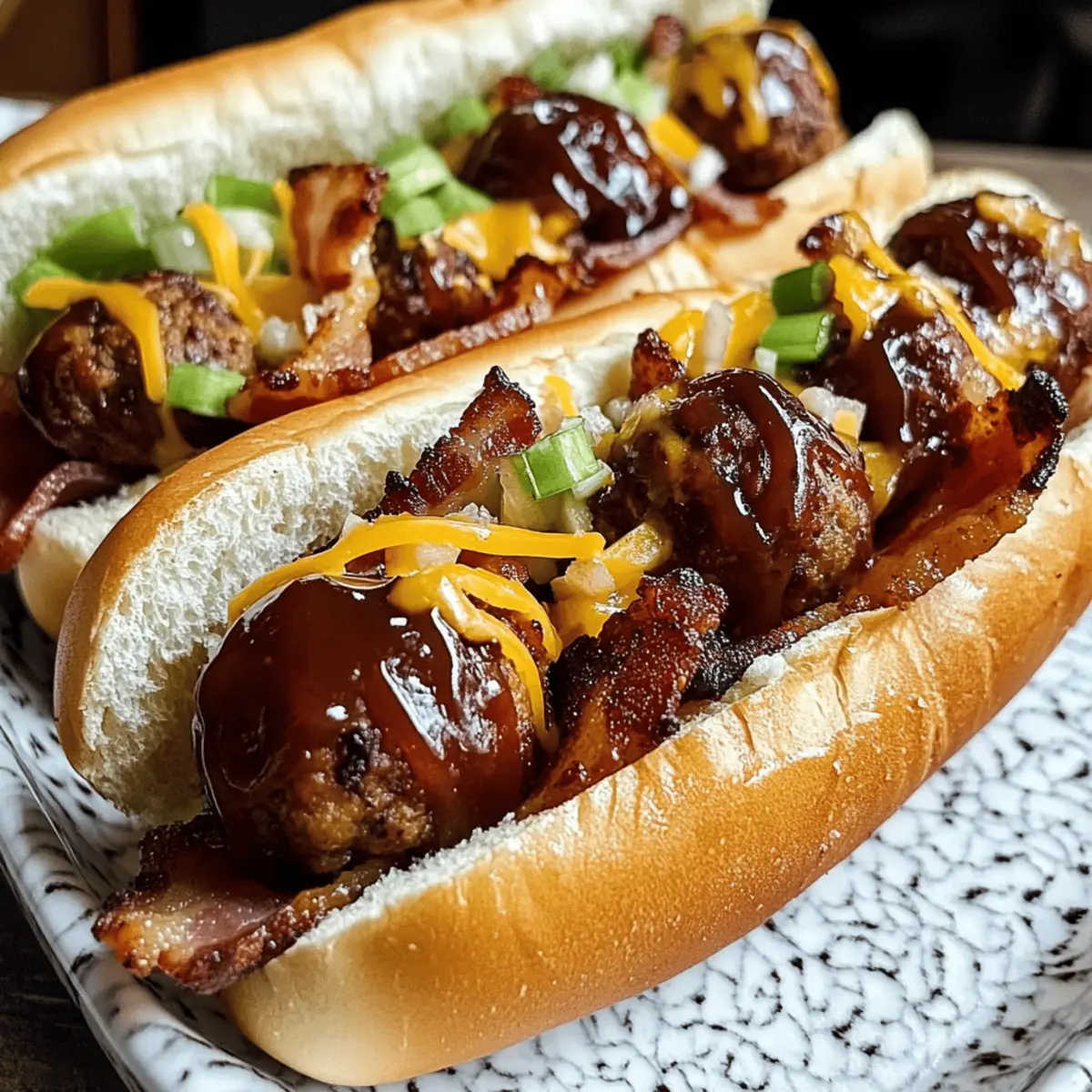 Bourbon BBQ Bacon Cheeseburger Meatball Subs That Wow