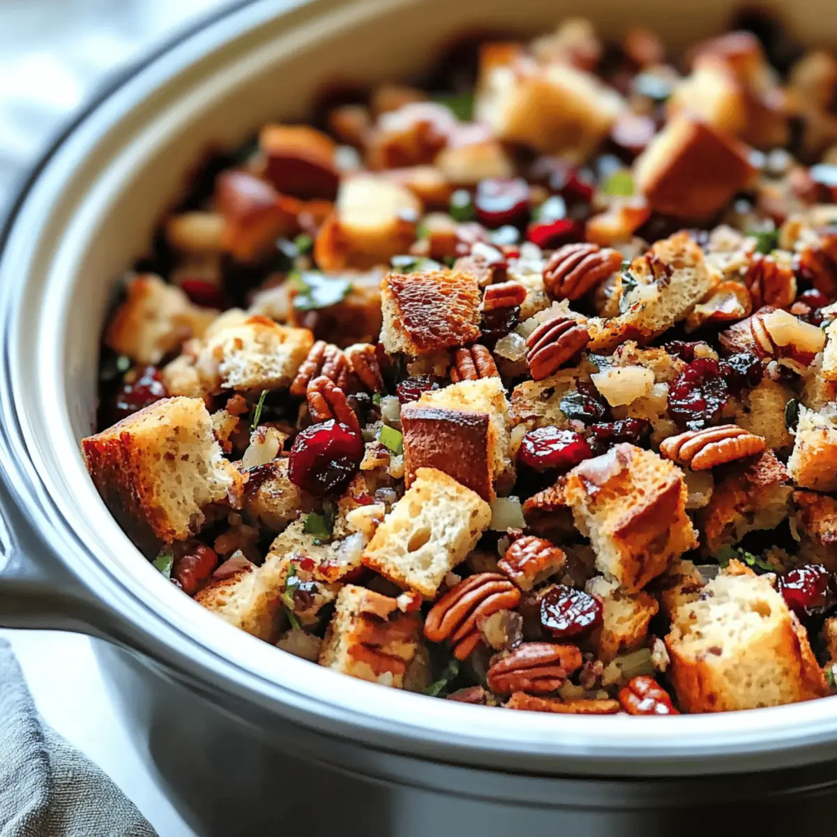 Slow Cooker Cranberry Pecan Stuffing for Festive Feasts