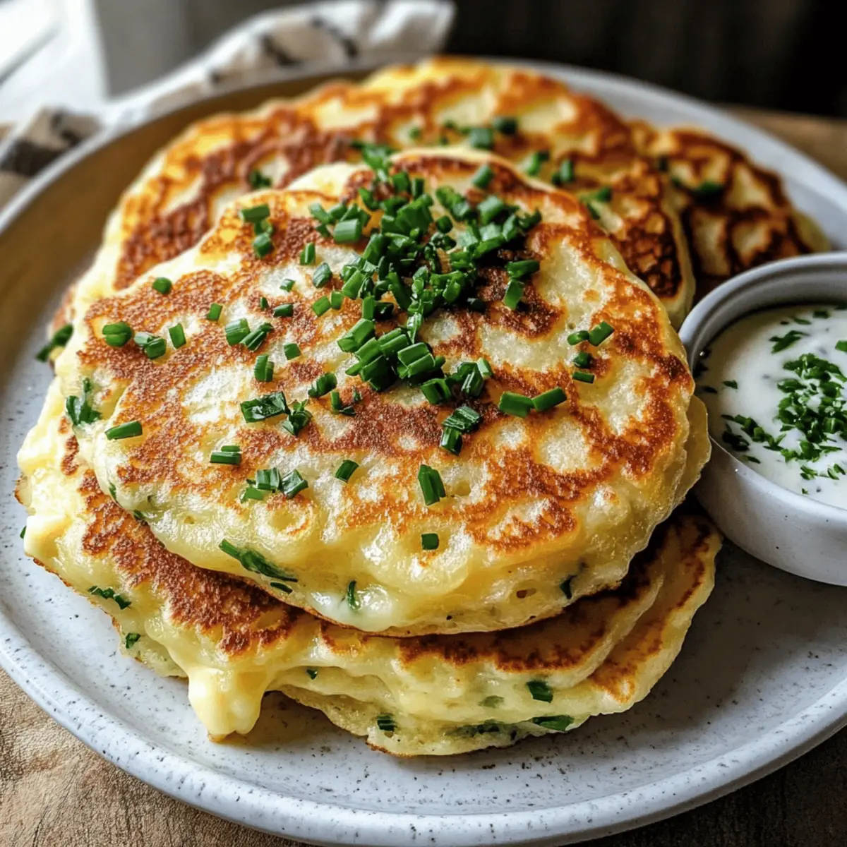 Delicious Cheese & Chive Pancakes for a Savory Brunch Treat