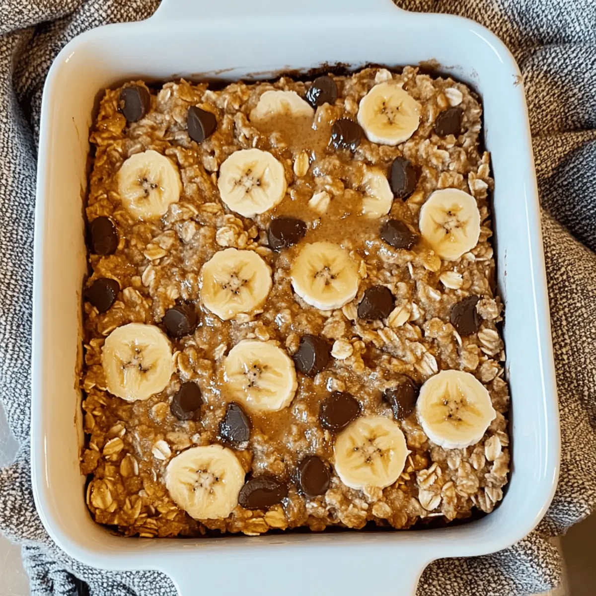 Peanut Butter Banana Oatmeal Bake for Easy Morning Joy