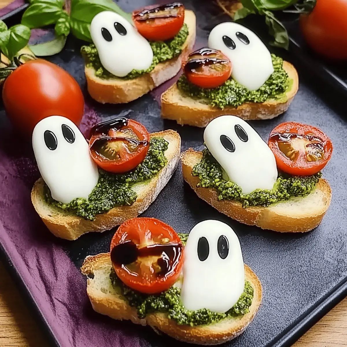Caprese Crostini Ghosts for a Fun and Festive Halloween Snack