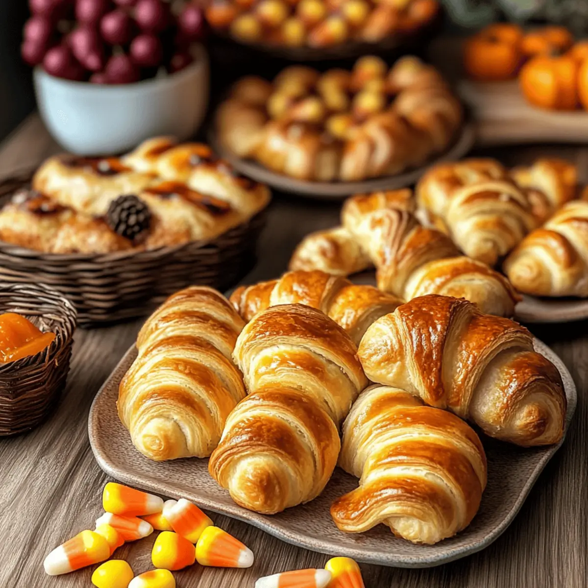 Crispy Air Fryer Candy Corn Crescent Rolls for Fall Fun