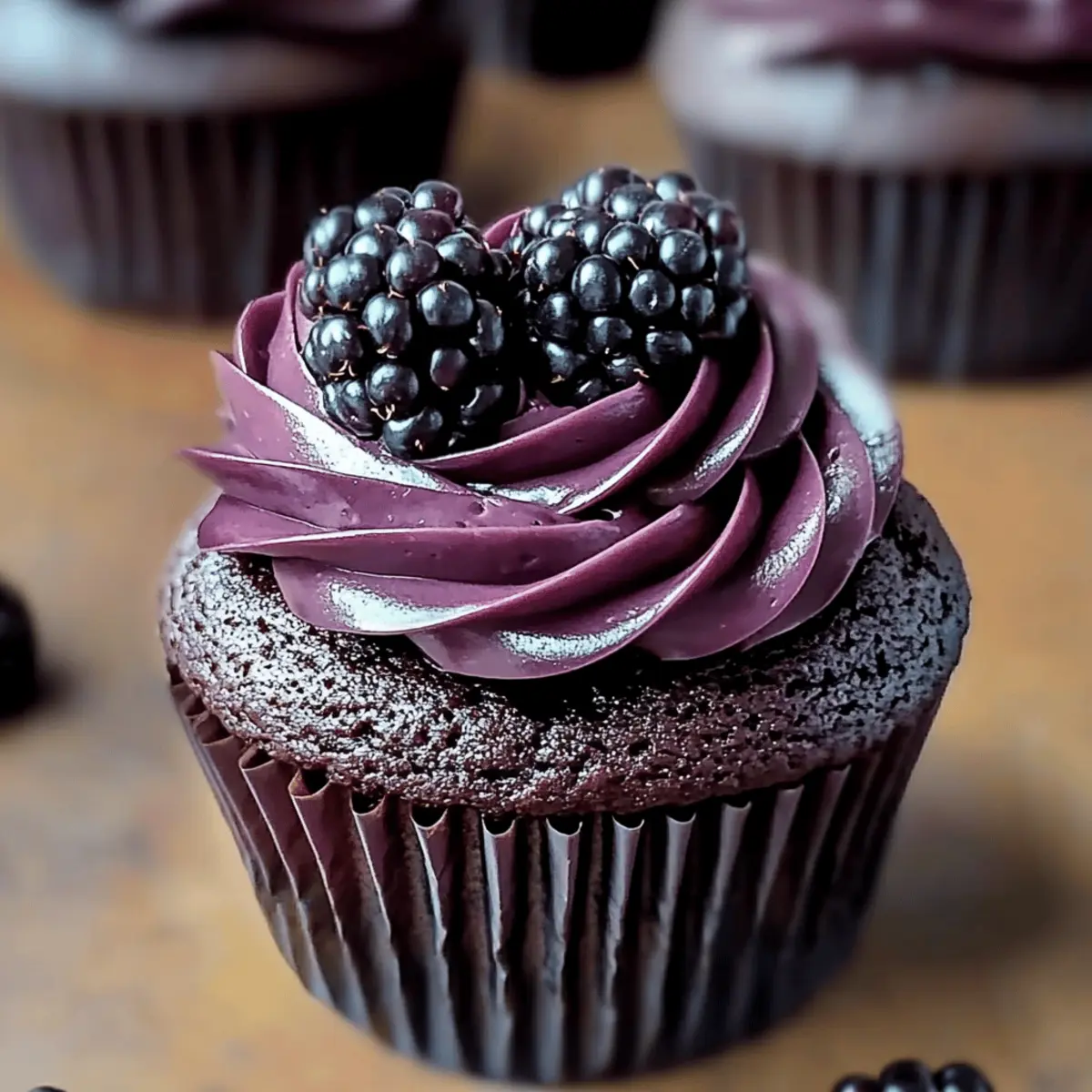 Decadent Dark Chocolate Blackberry Cupcakes to Indulge In