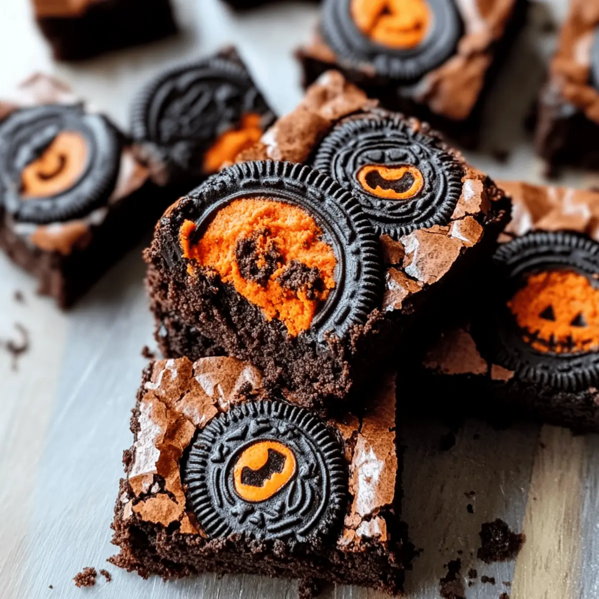 Deliciously Spooky Halloween Oreo Cookie Boo Brownies