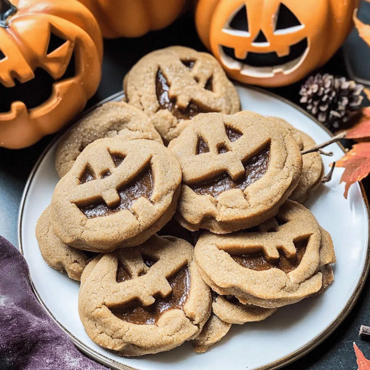 Delightful Milk Chocolate Stuffed Jack-O'-Lantern Cookies