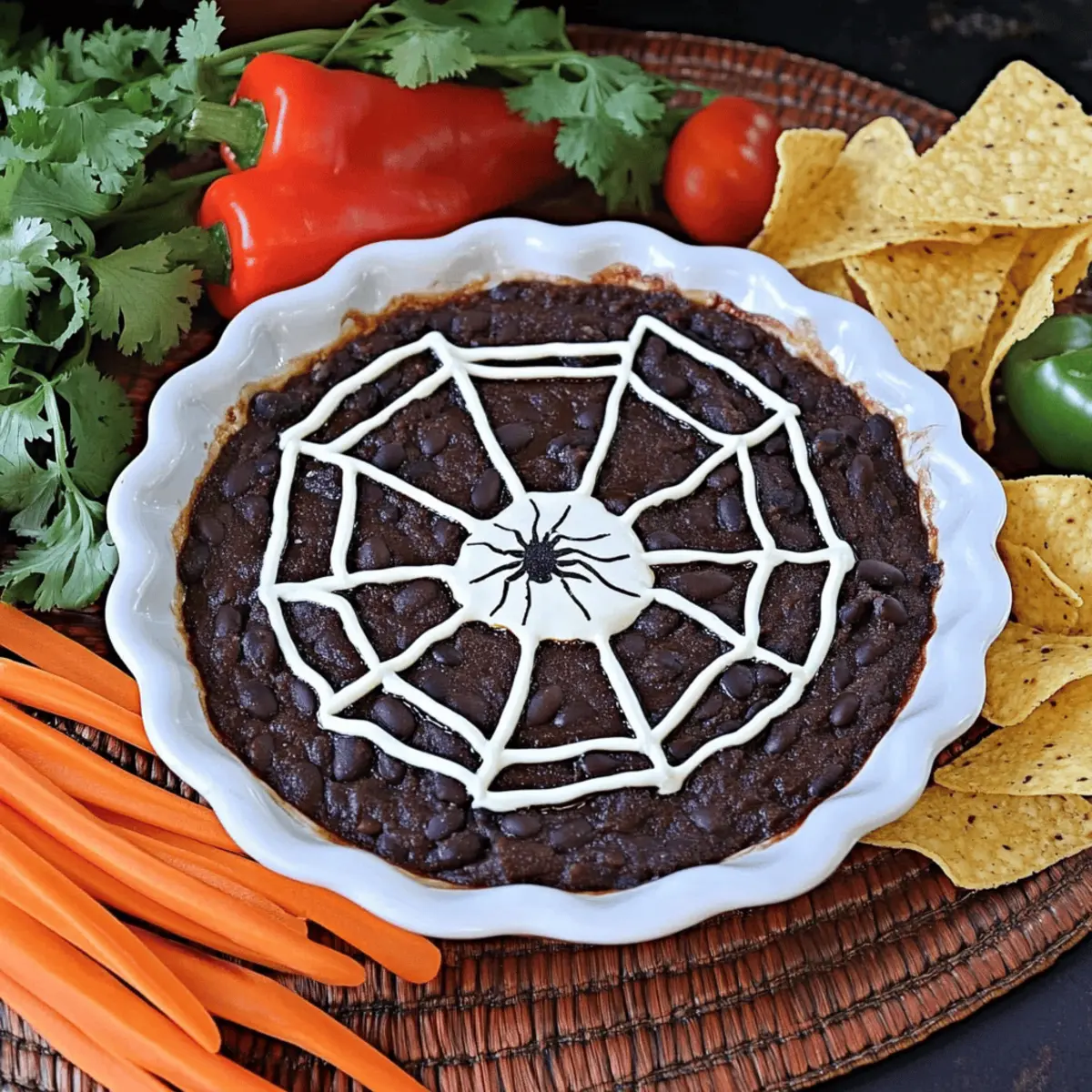Spider Web Black Bean Dip: A Spooky, Creamy Delight!