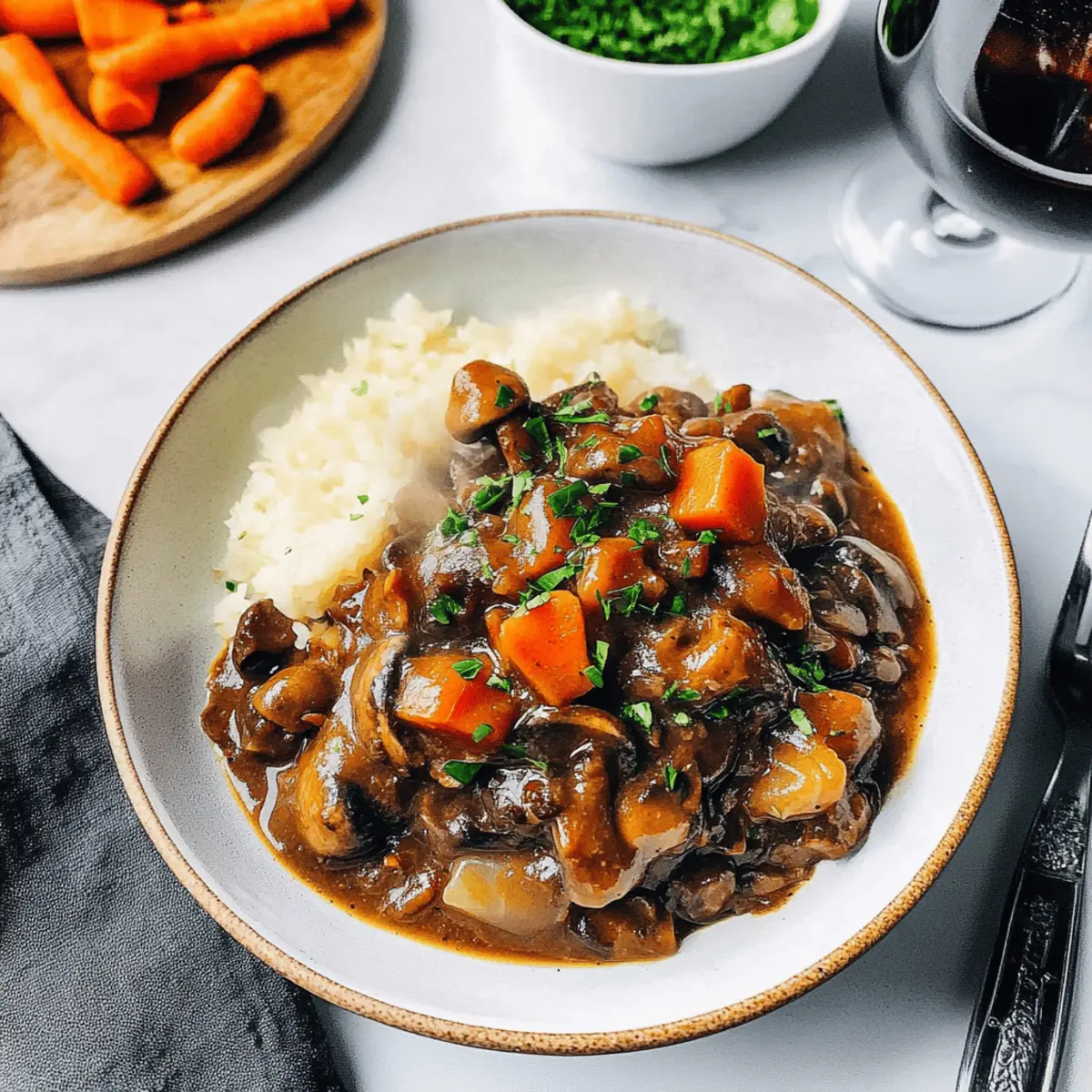 Hearty Vegan Mushroom Bourguignon for Cozy Nights In