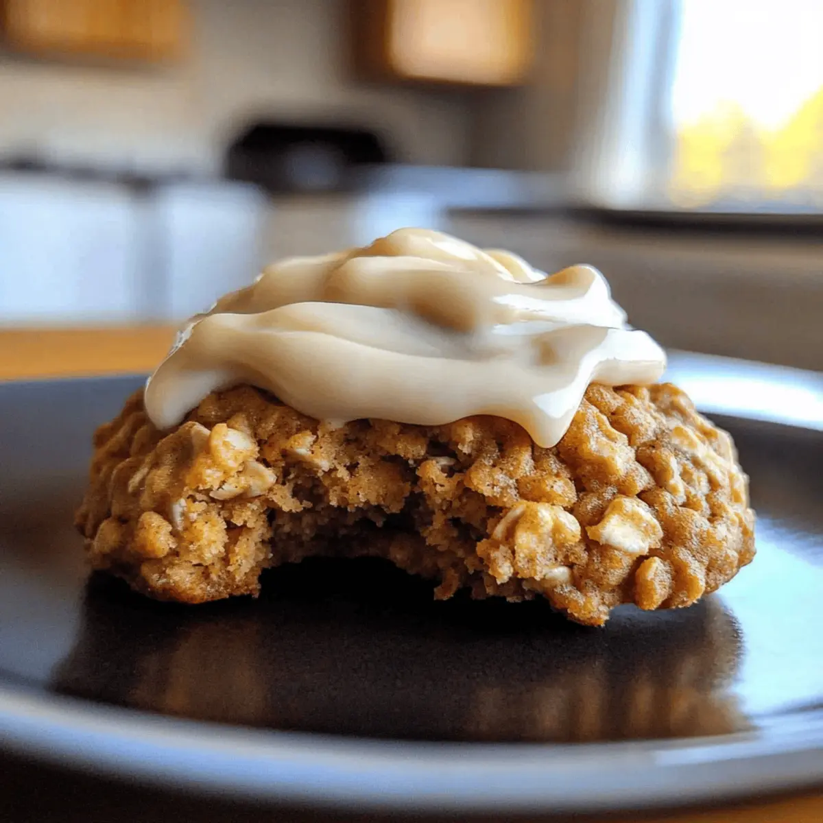 Soft Chewy Pumpkin Oatmeal Cookies with Maple Frosting Delight