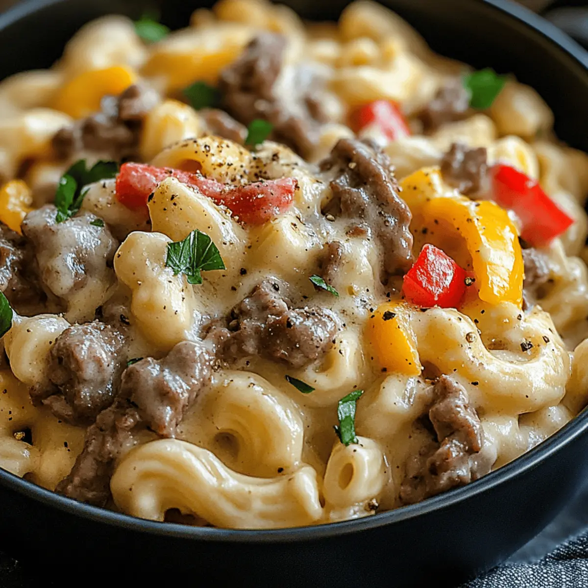 Creamy Philly Cheesesteak Mac & Cheese: Comfort in a Bowl