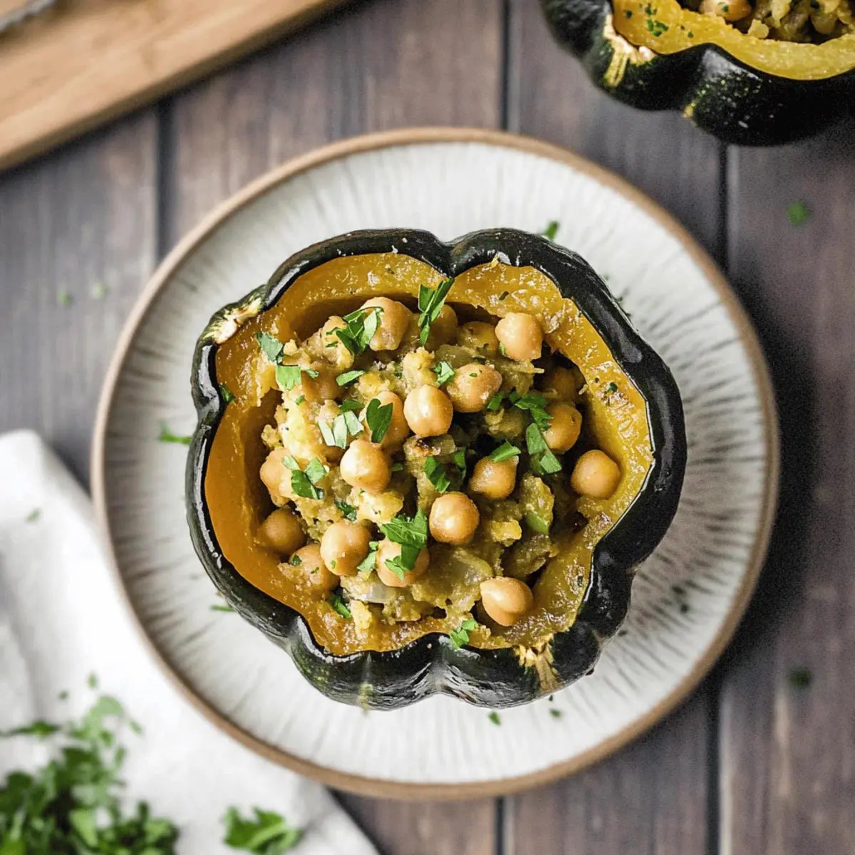 Curried Chickpea Stuffed Acorn Squash for Cozy Fall Nights