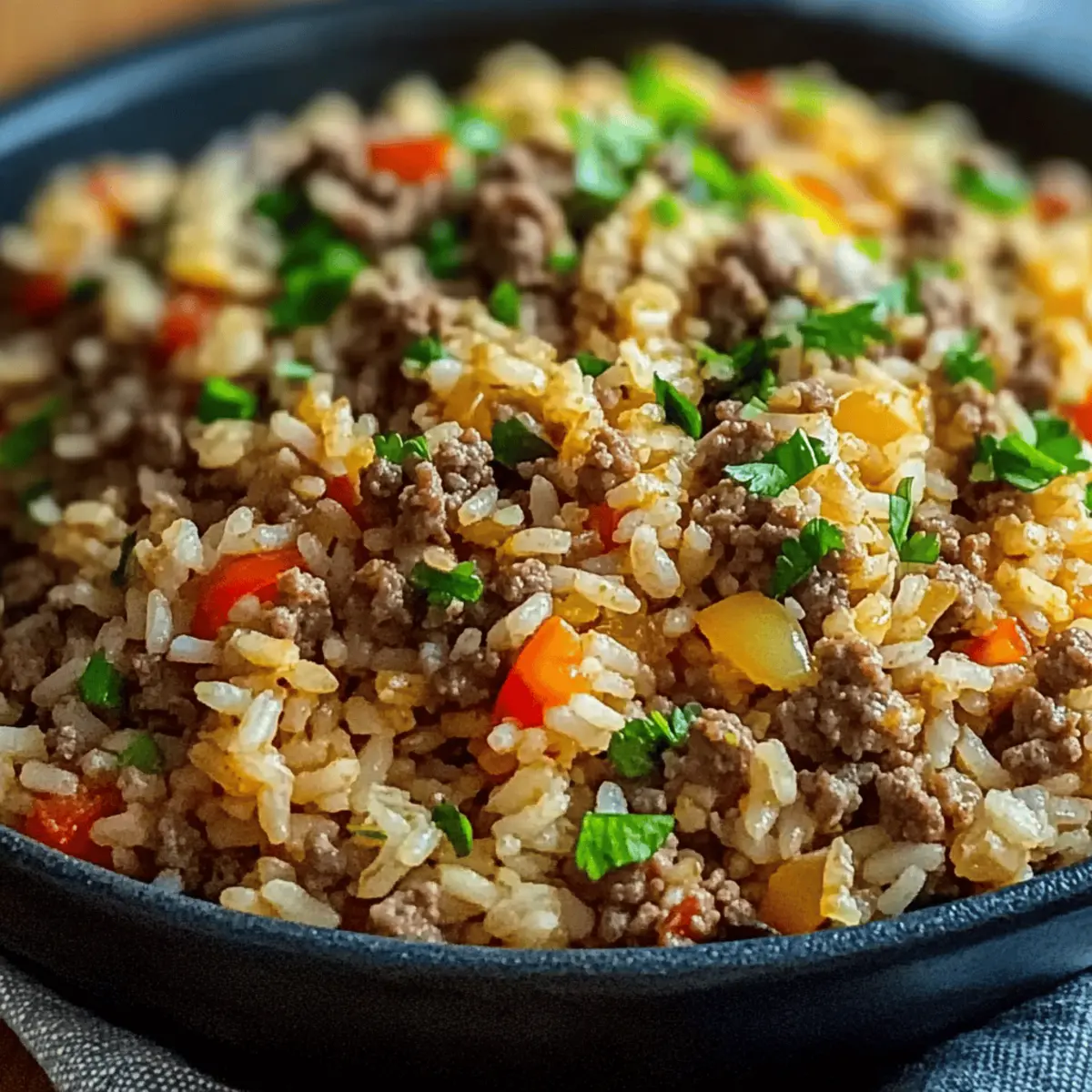 Savory Dirty Rice with Ground Beef for Cozy Home Nights