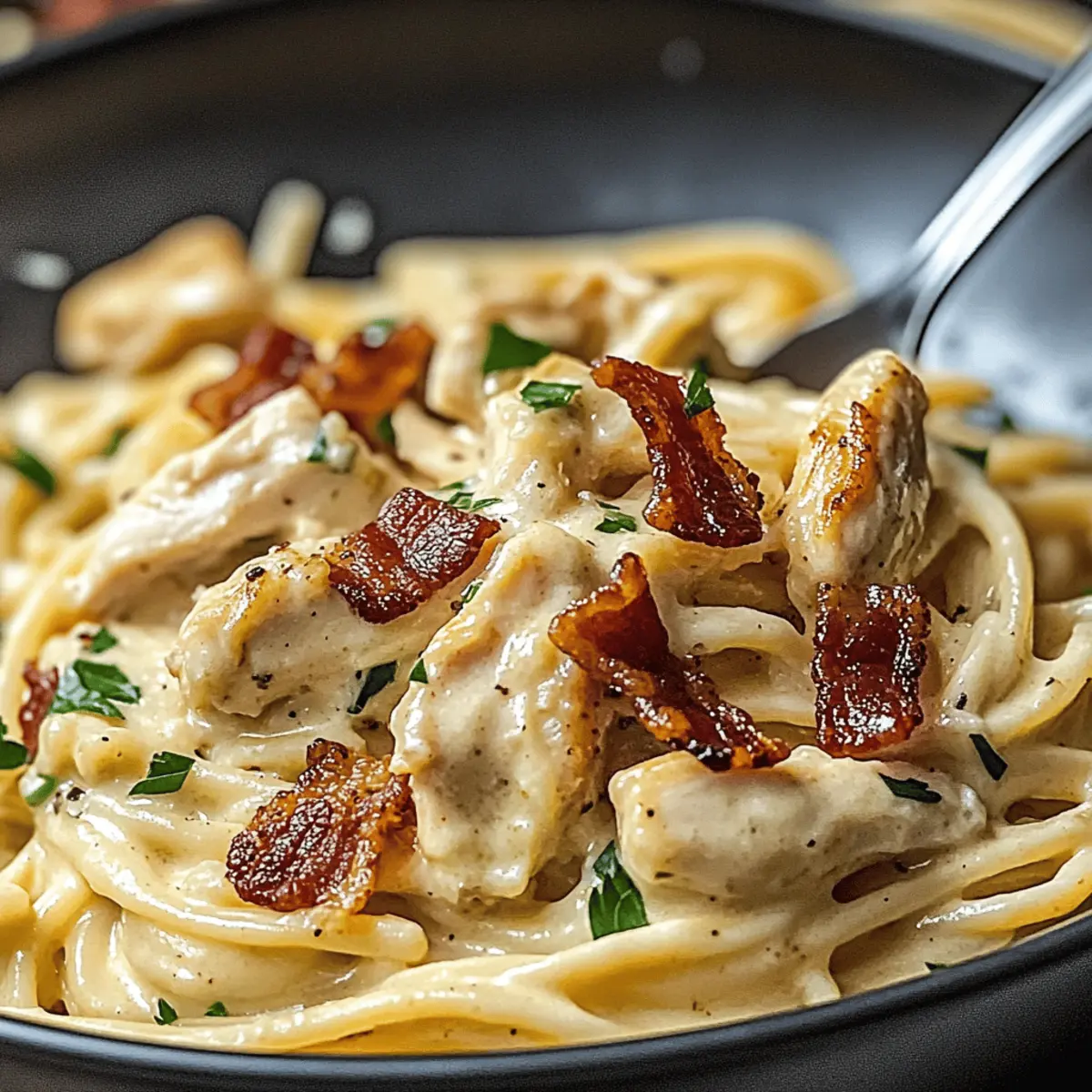 Creamy Carbonara with Crispy Chicken & Bacon Magic