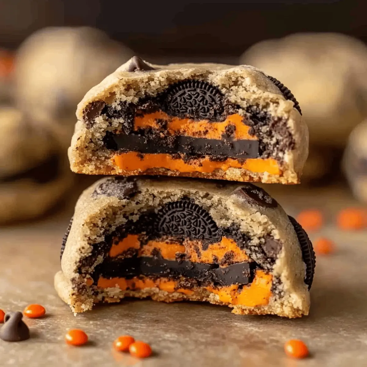 Halloween Oreo Stuffed Chocolate Chip Cookies That Wow