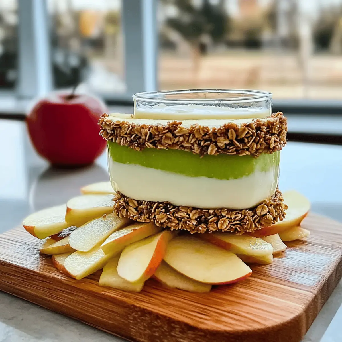 Delicious Crunchy Apple Sandwich with Granola & Yogurt Snack