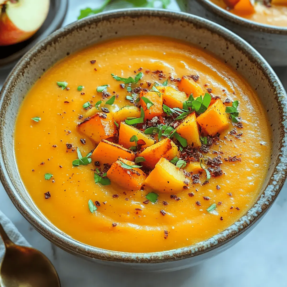Cozy Curried Sweet Potato and Apple Soup: Vegan Comfort Bowl