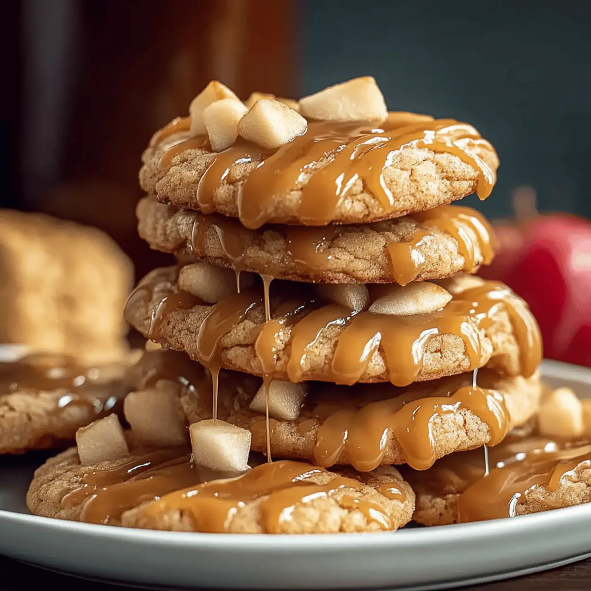 Caramel-Drizzled Apple Cinnamon Cookies: Fall's Sweet Embrace