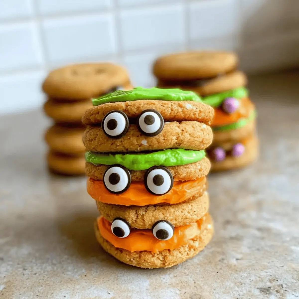 Cute Monster Sandwich Cookies for Spooktacular Fun at Home