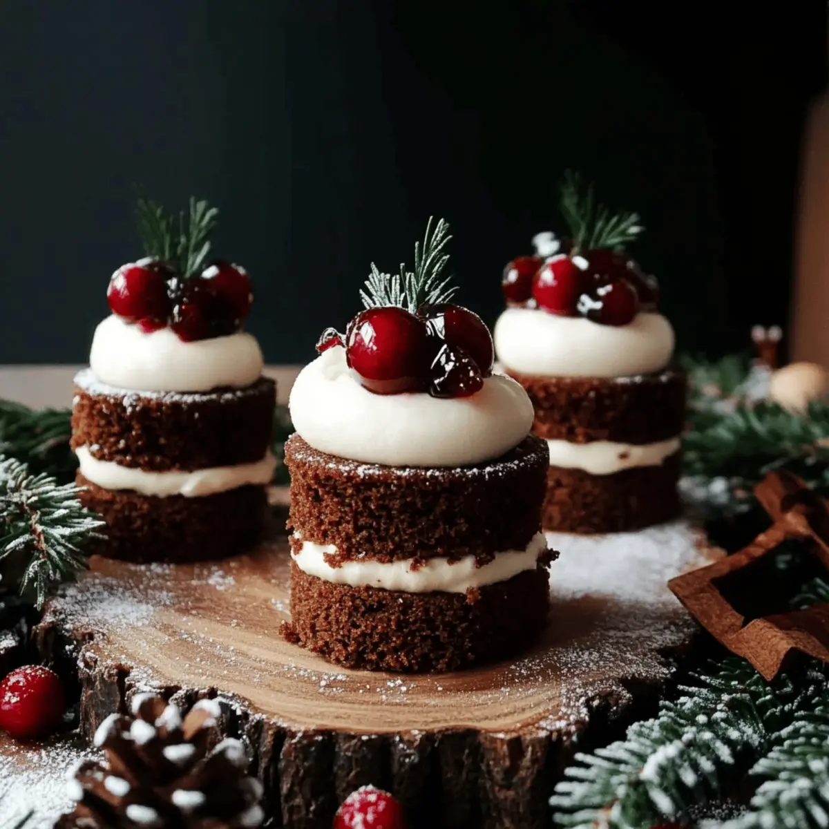 Gingerbread Christmas Mini Cakes with Creamy Frosting Delight