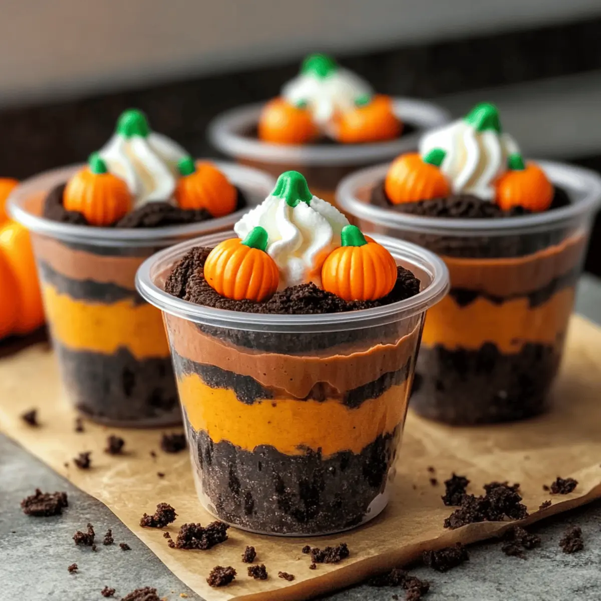 Pumpkin Patch Dirt Cups: Adorable No-Bake Halloween Treats