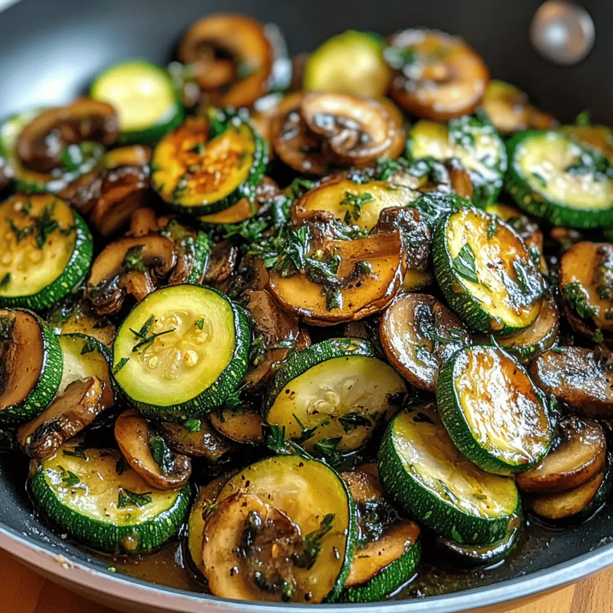 Sizzling Skillet Zucchini and Mushrooms in Garlic Bliss