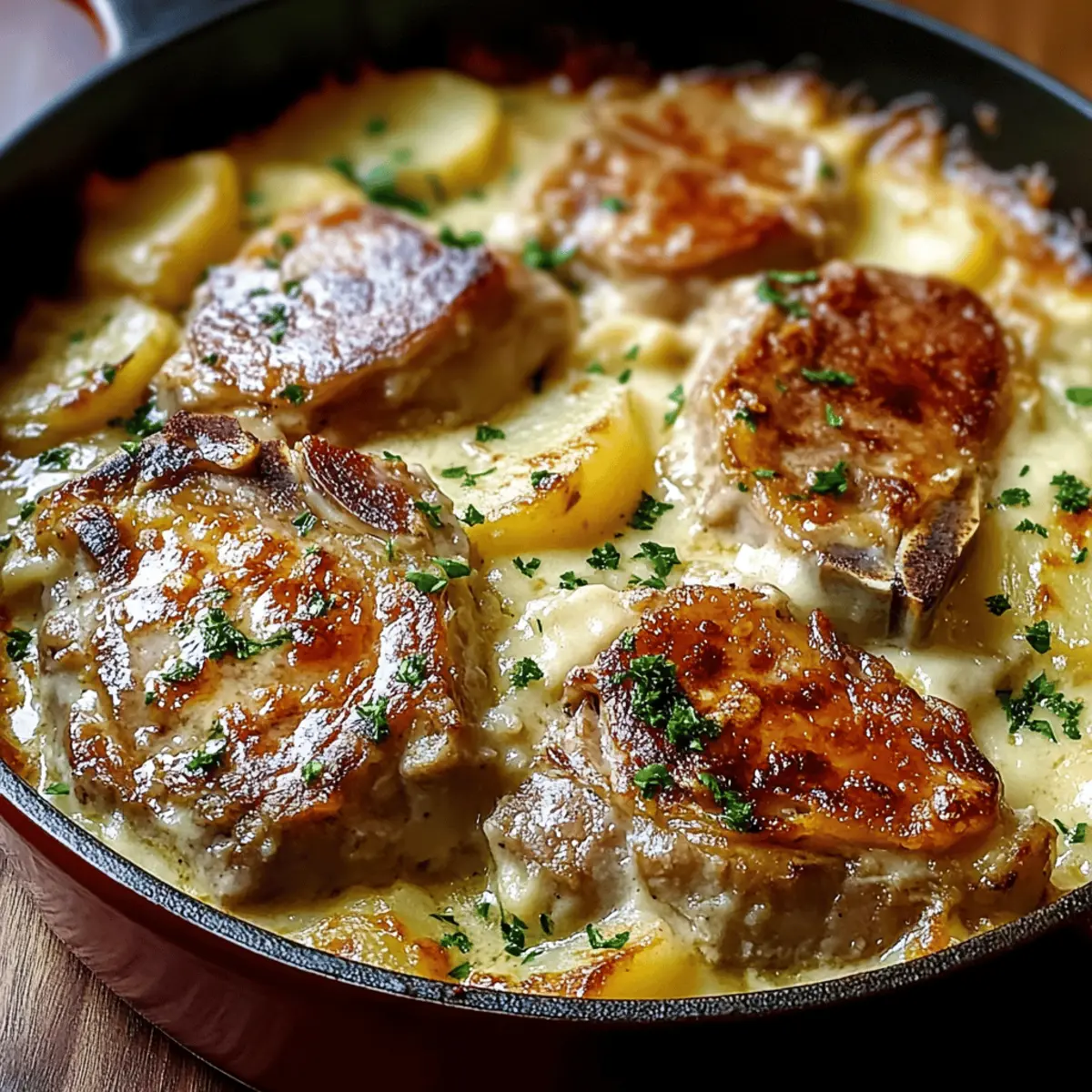 Smothered Pork Chop and Scalloped Potato Casserole Bliss