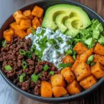 Spicy Ground Beef & Sweet Potato Protein Bowl