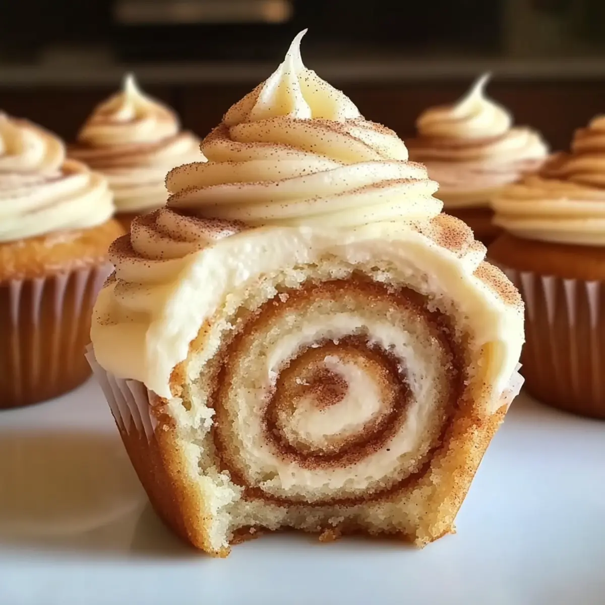 Cinnamon Roll Cupcakes with Swirl Frosting for Sweet Moments