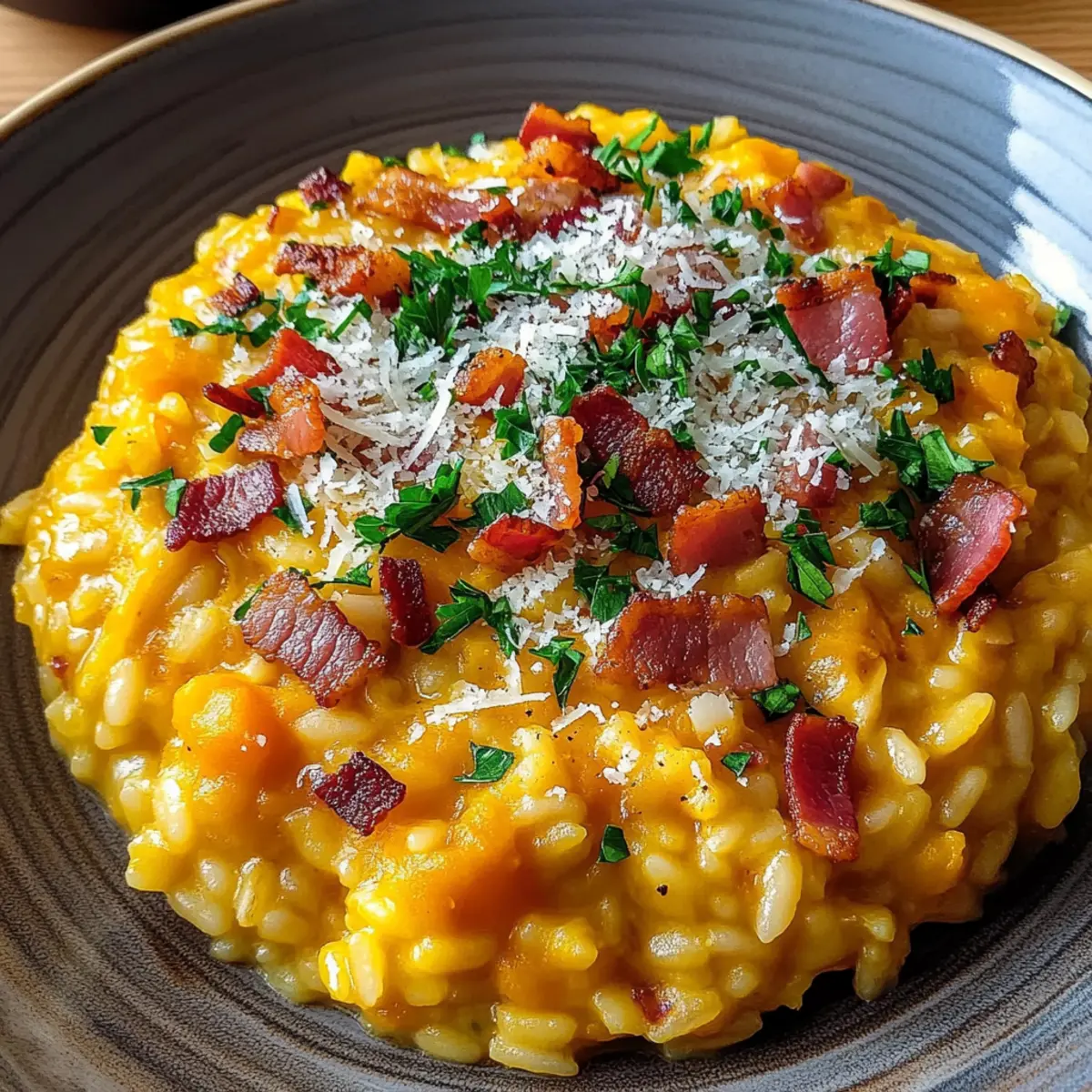 Creamy Pumpkin Risotto with Bacon & Parmesan Bliss