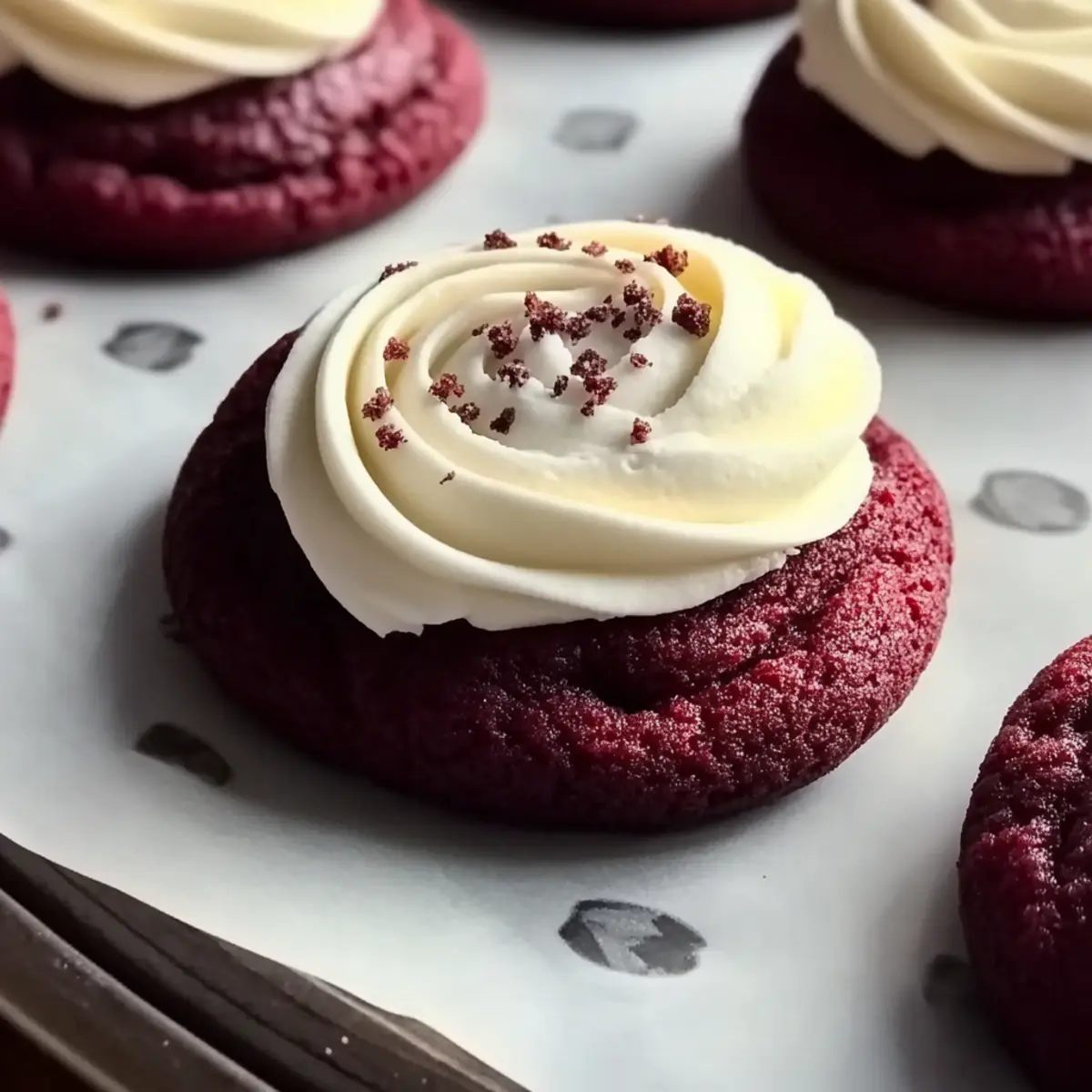 Deliciously Soft Crumbl Copy Cat Red Velvet Cupcake Cookies