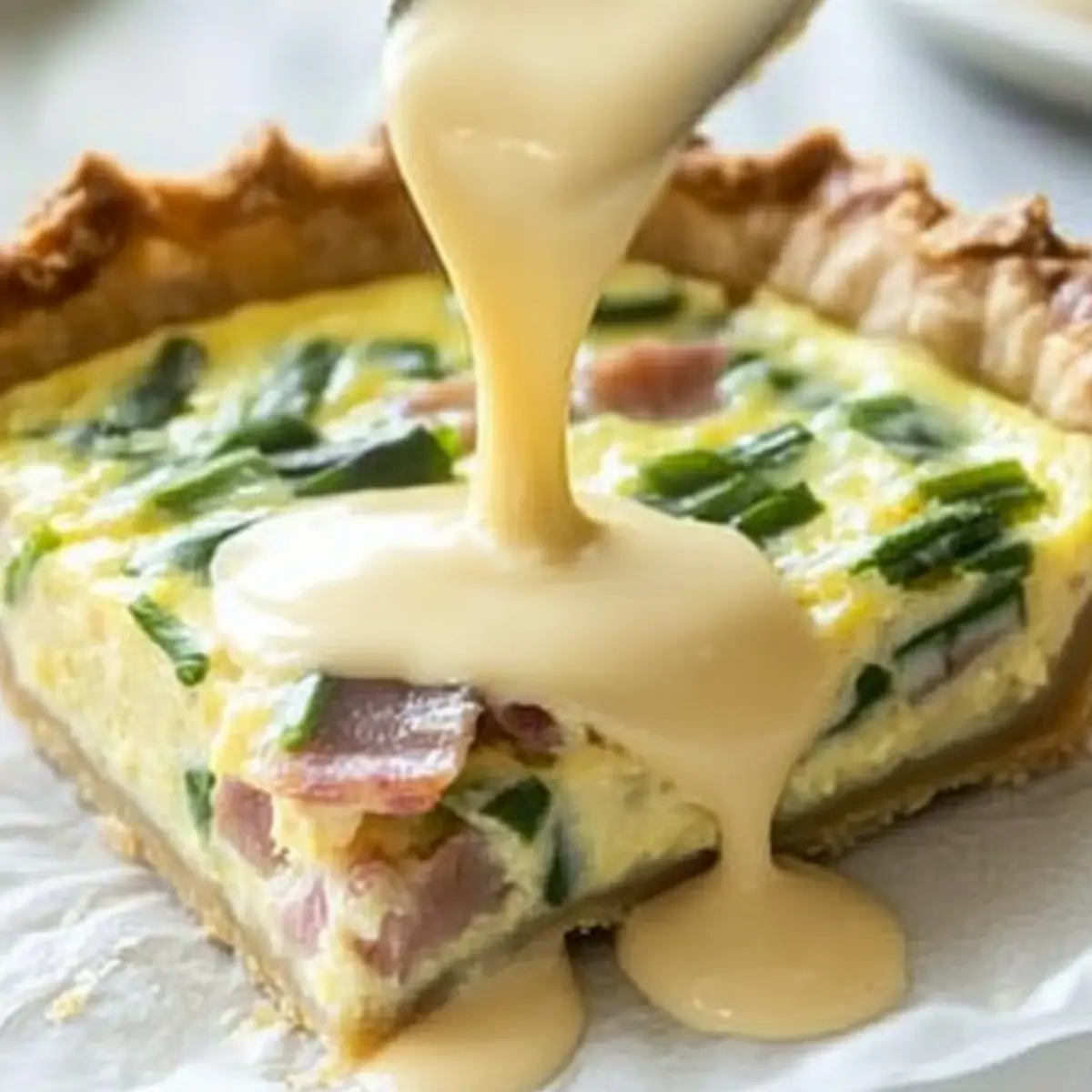Eggs Benedict Quiche with Hollandaise Sauce: Brunch Bliss!