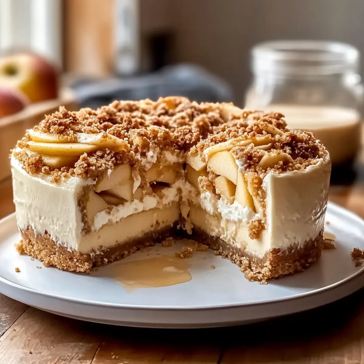 Delicious Creamy Apple Crumble Cheesecake for Cozy Nights