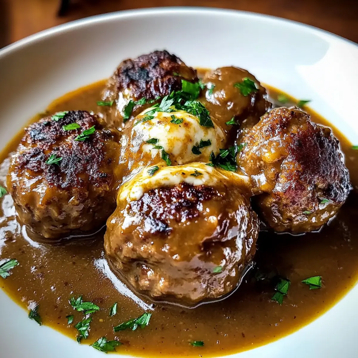 Hearty Stuffed Meatballs in Guinness Gravy for Cozy Dinners