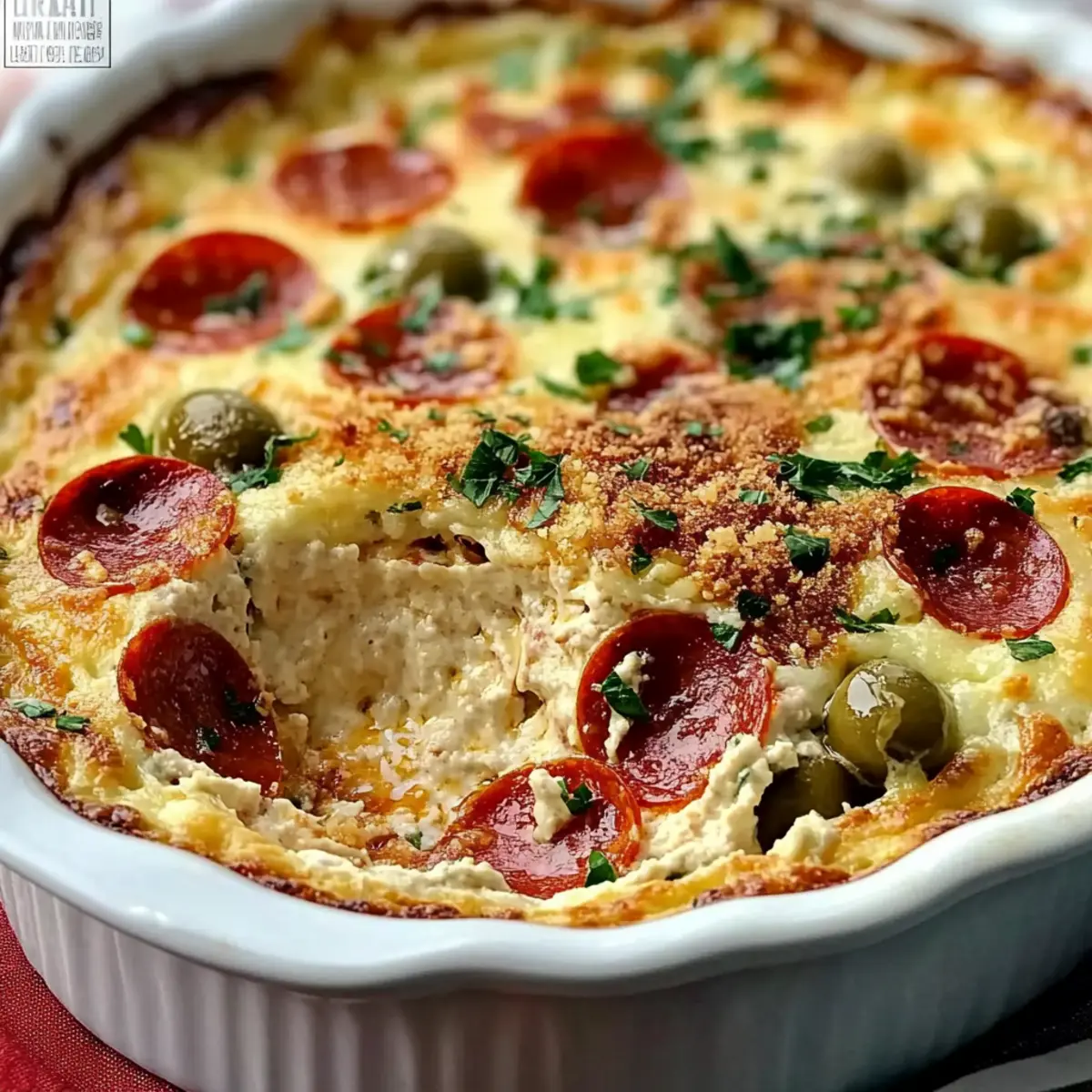 Delicious Hot Pepperoni Muffuletta Dip for Your Next Party