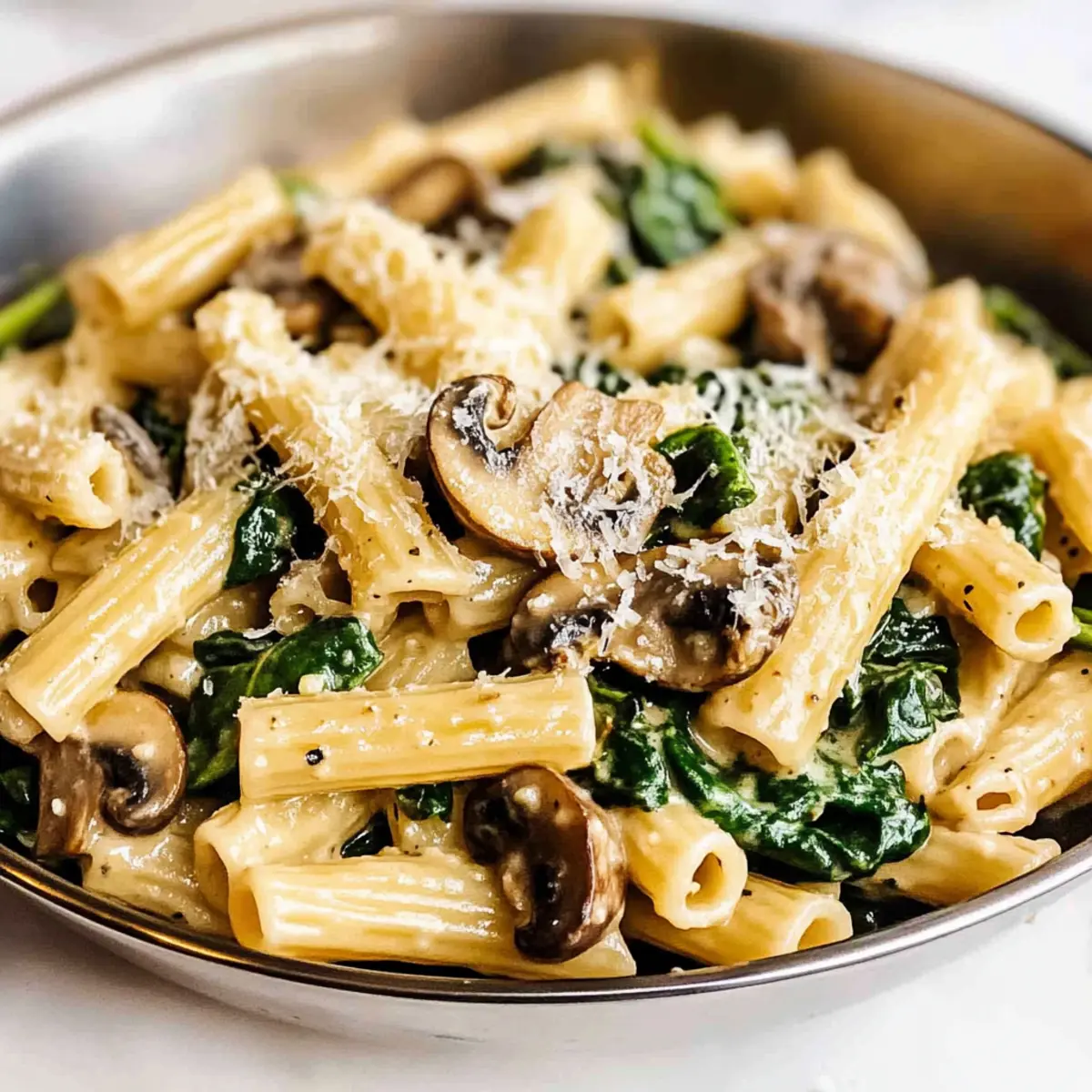 Creamy Spinach Mushroom Pasta for a Quick Cozy Dinner
