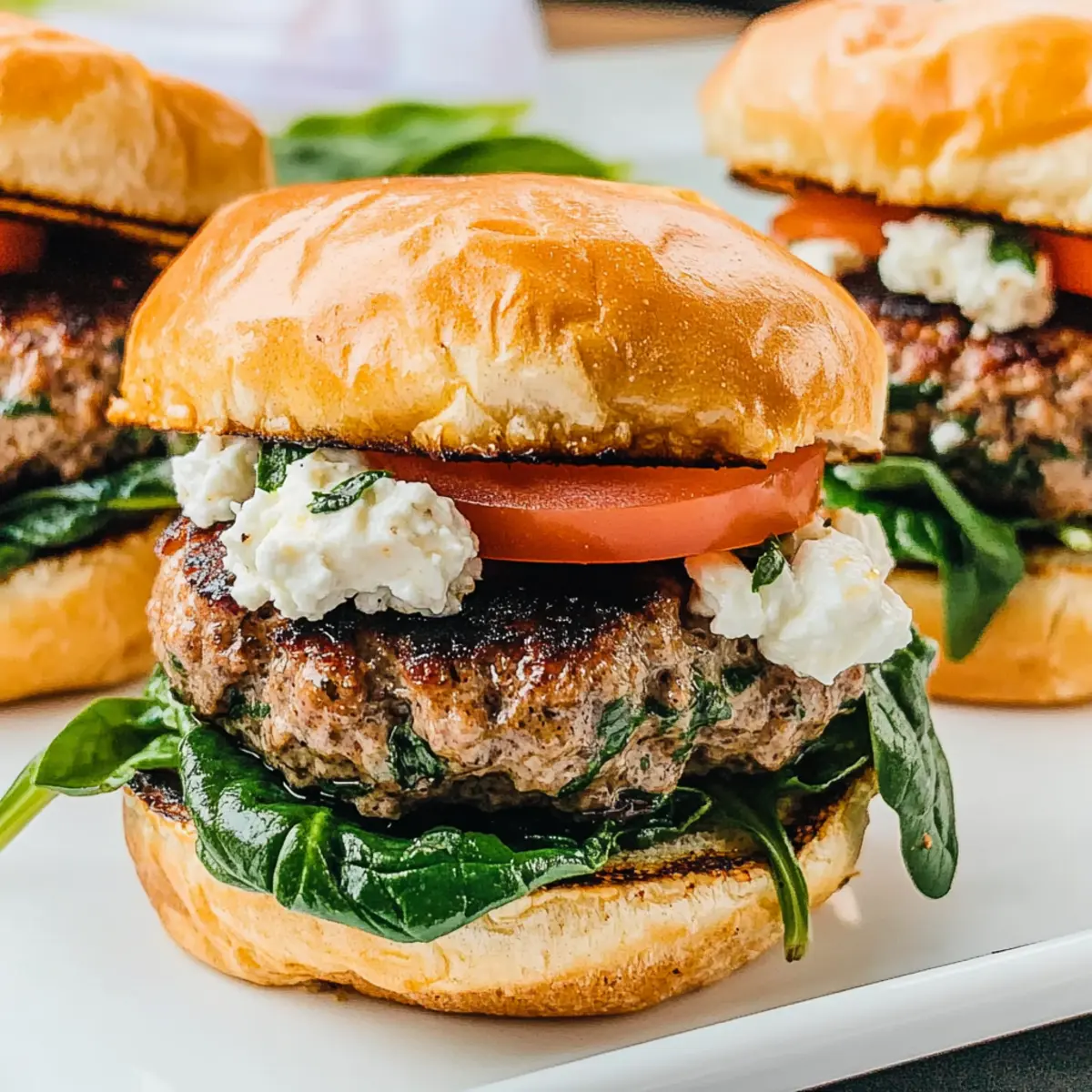 Juicy Greek Burgers with Spinach and Feta Magic