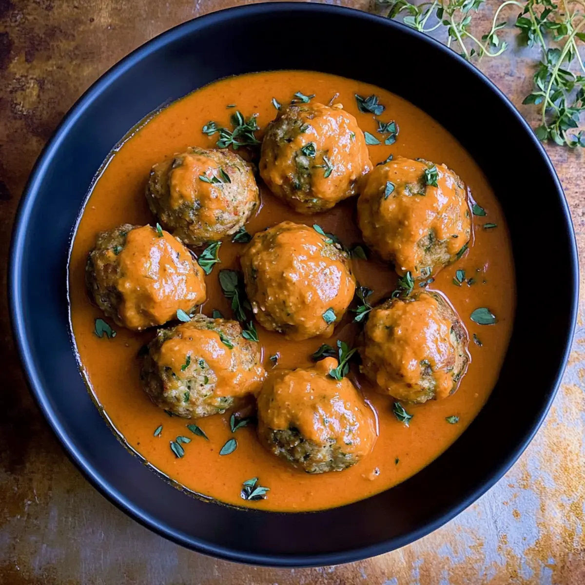 Meatballs with Roasted Red Pepper Sauce: Flavorful & Healthy Delight