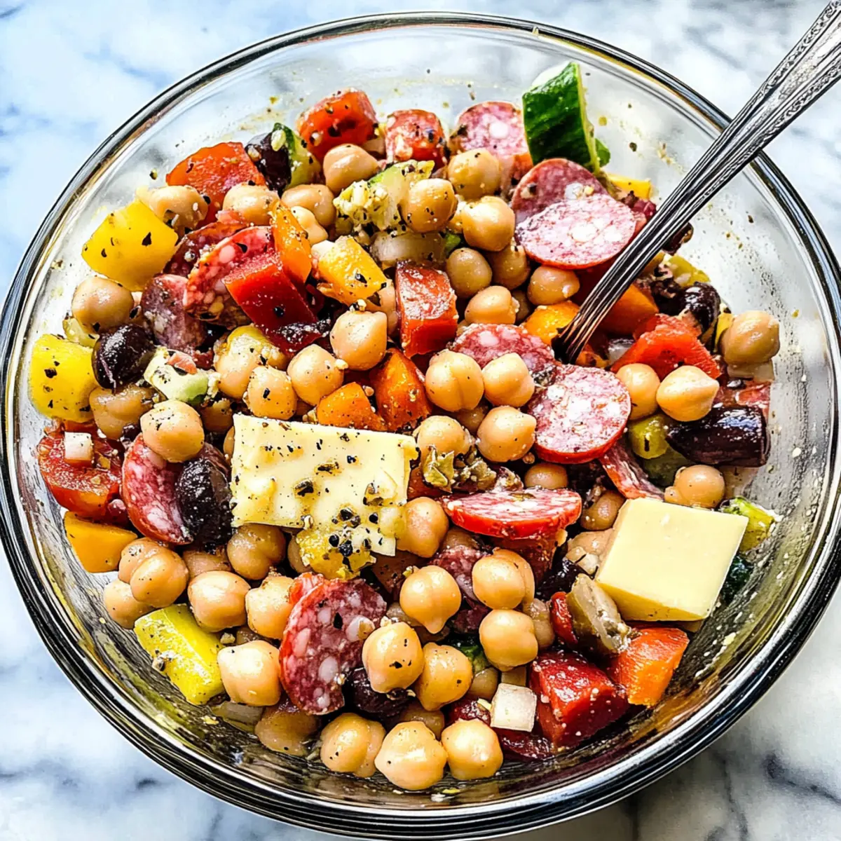 Italian Chickpea Salad Bursting with Zesty Flavor