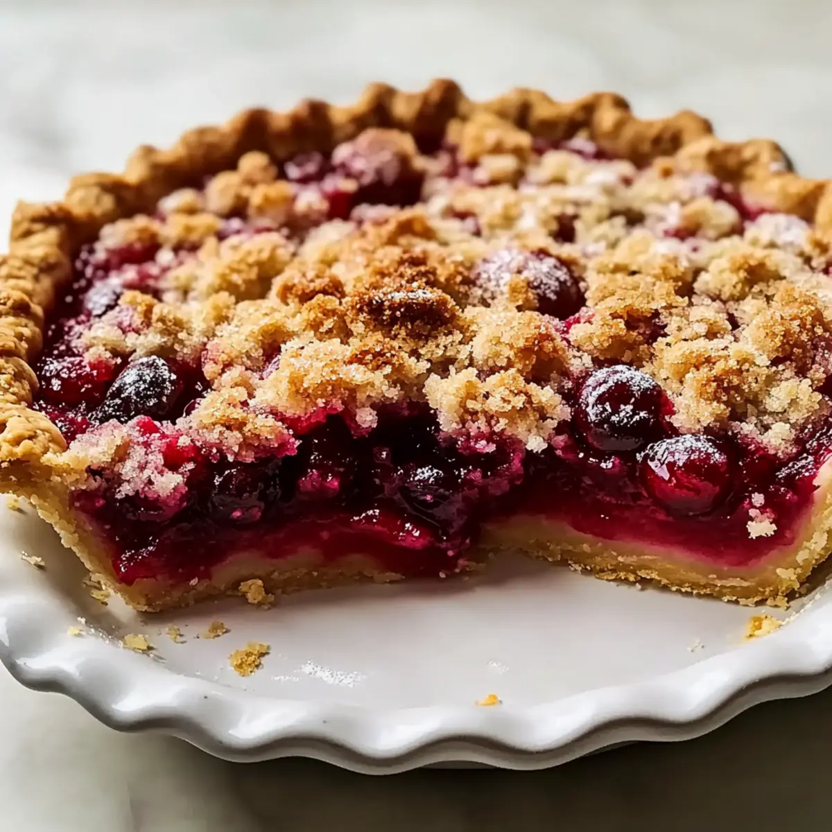 Cranberry Pie with Streusel Topping for Holiday Bliss