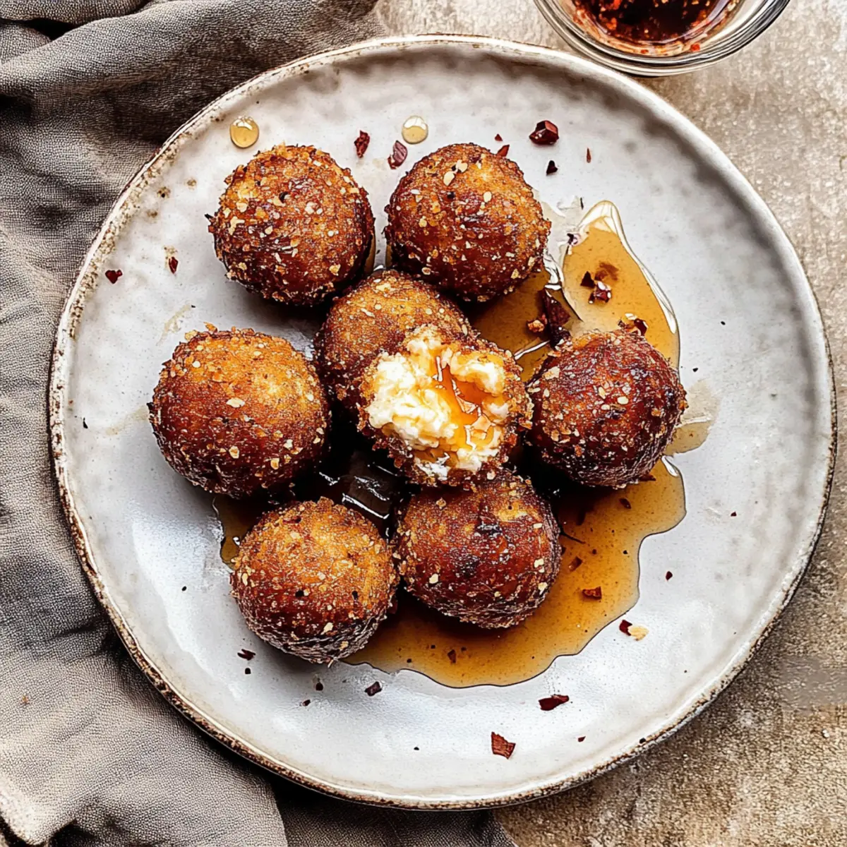Fried Goat Cheese Balls with Spicy Honey for Irresistible Flavor