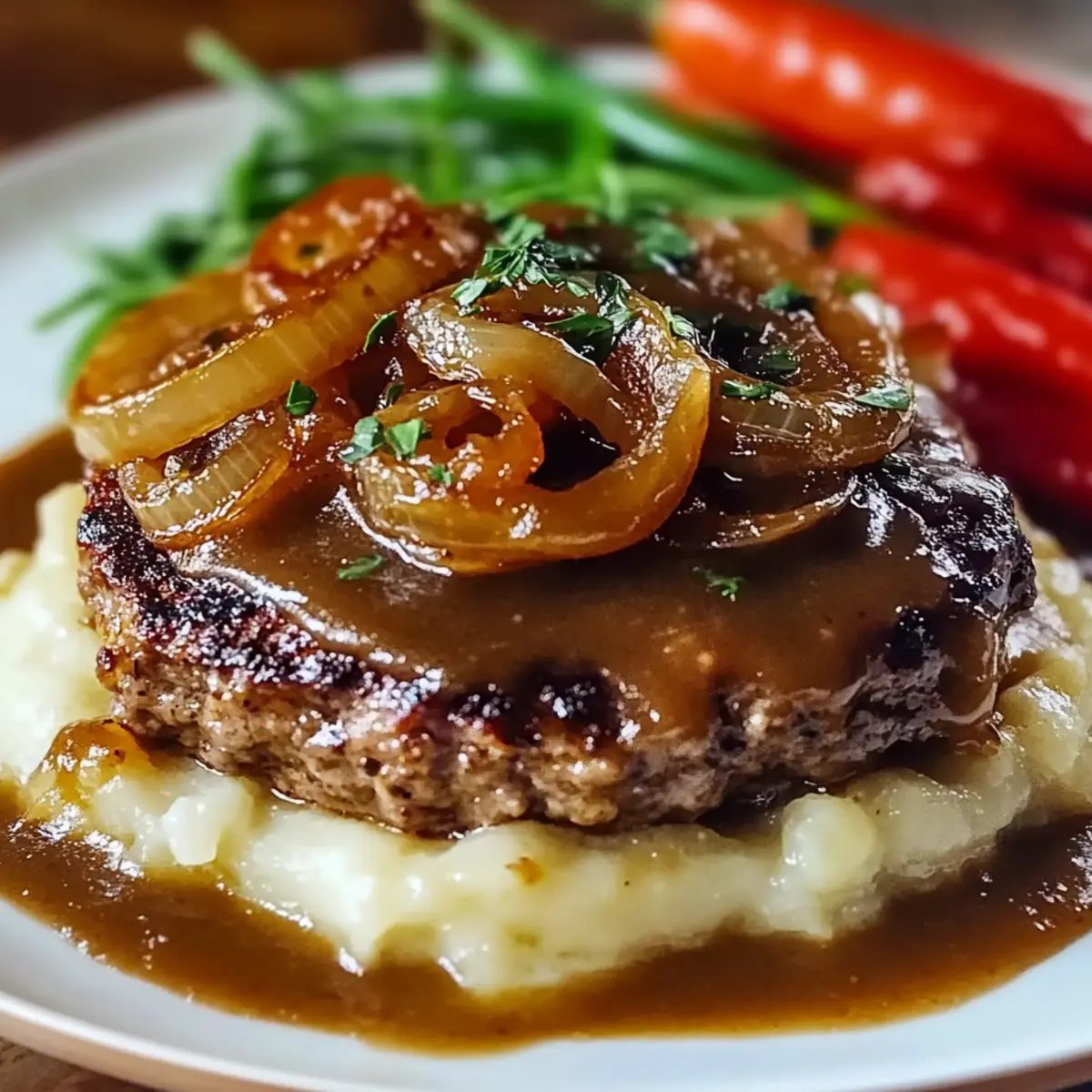 Savory Smothered Hamburger Steak with Caramelized Onions