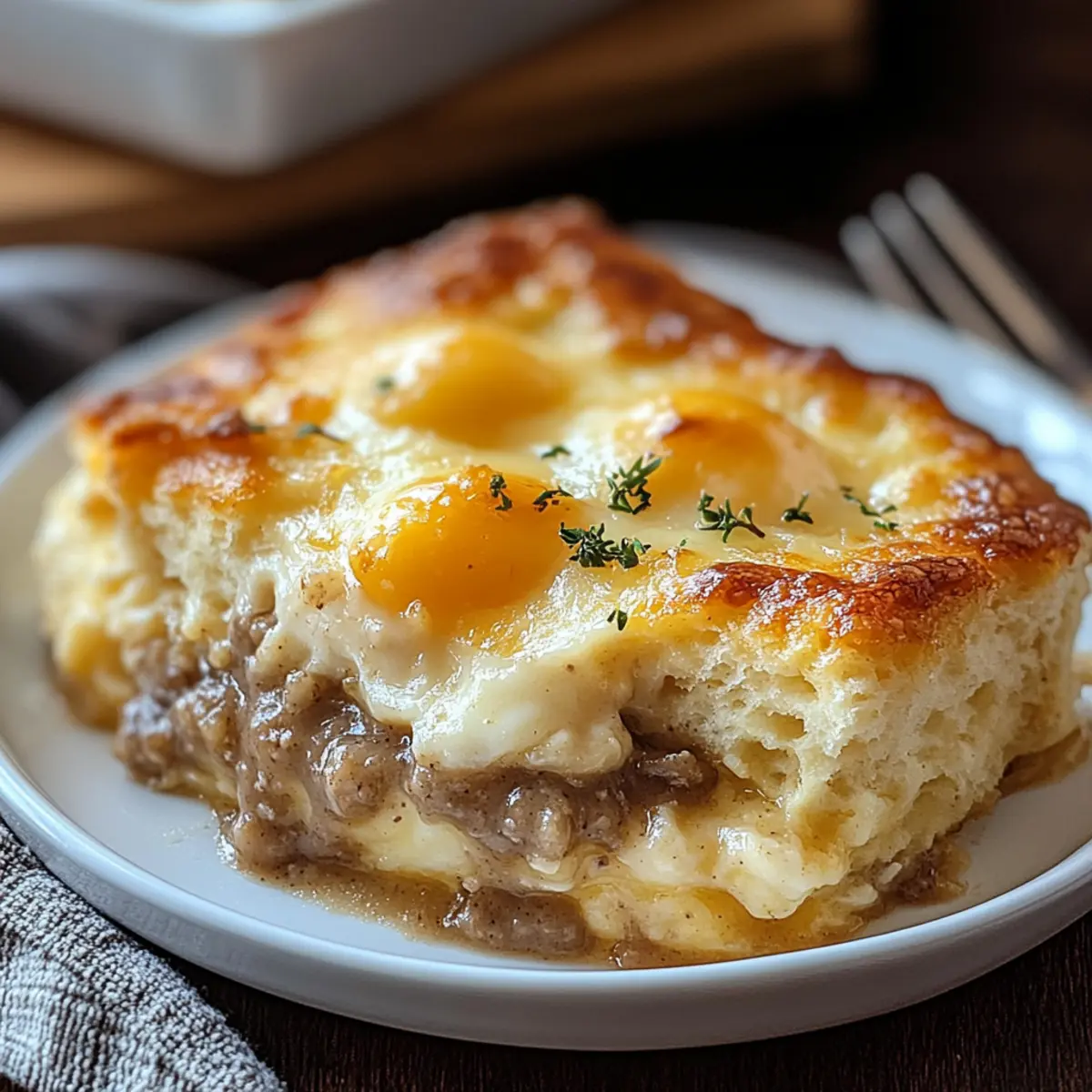 Biscuits and Gravy Breakfast Casserole for Cozy Mornings