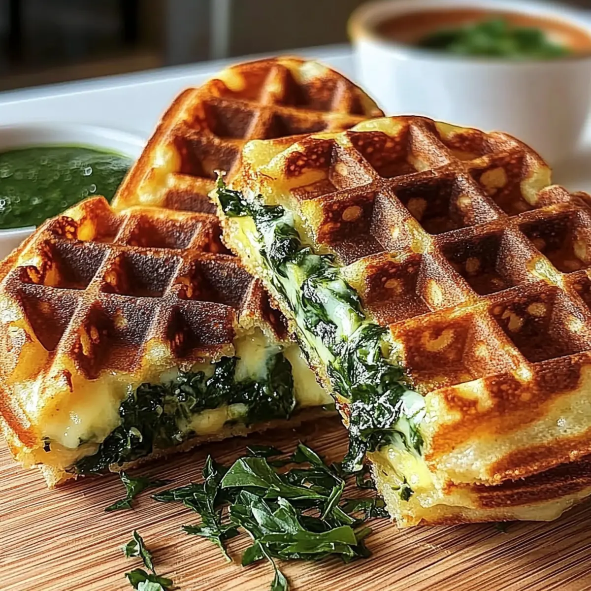 Savory Spinach Stuffed Waffle Pockets for a Cozy Breakfast