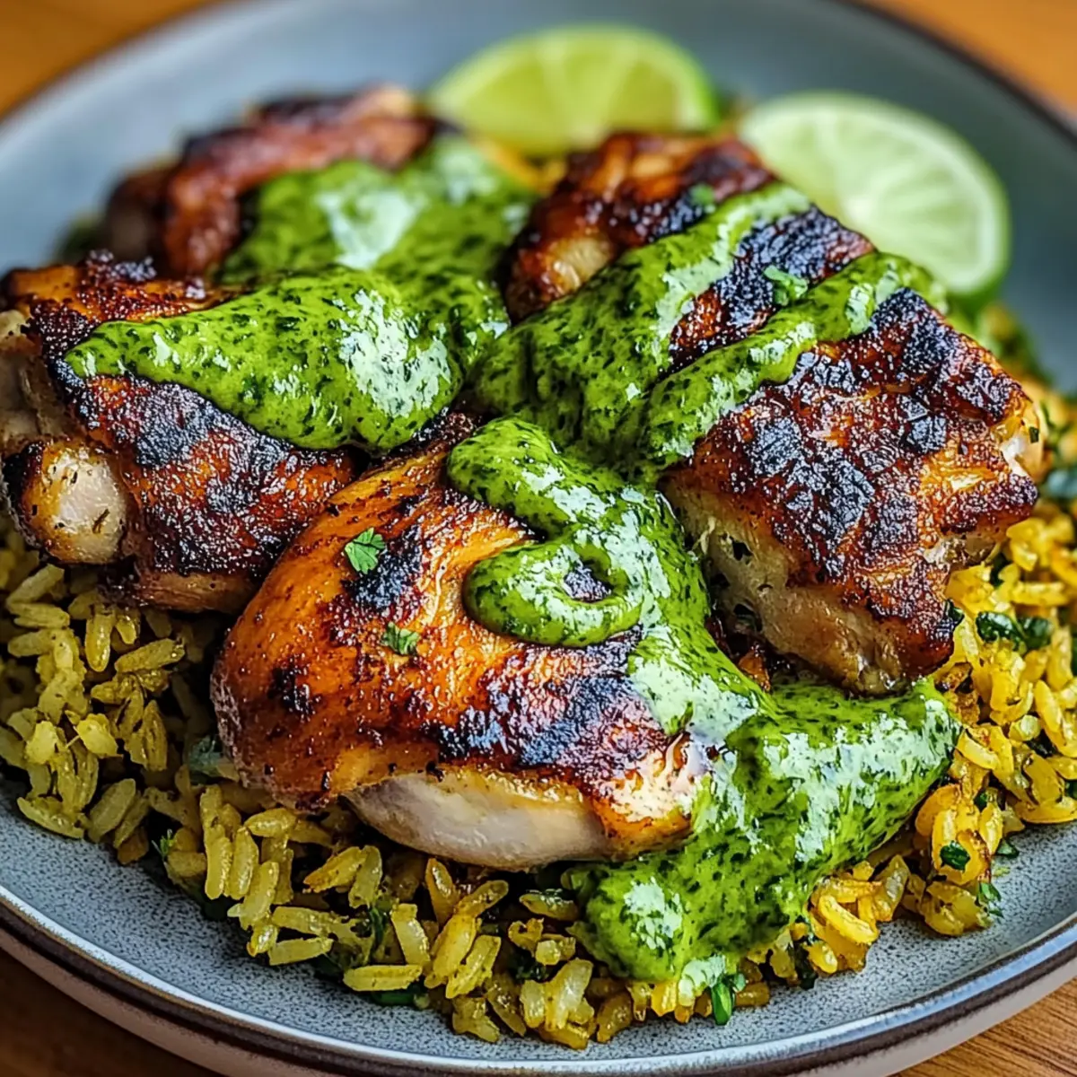 Savory Peruvian Chicken And Rice with Creamy Green Sauce