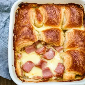 Ham and Cheese Croissant Breakfast