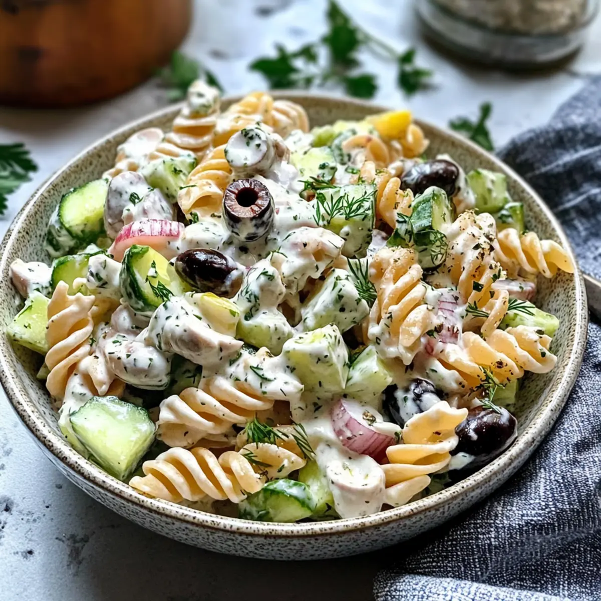 Refreshing Tzatziki Pasta Salad Recipe for Your Summer Gatherings