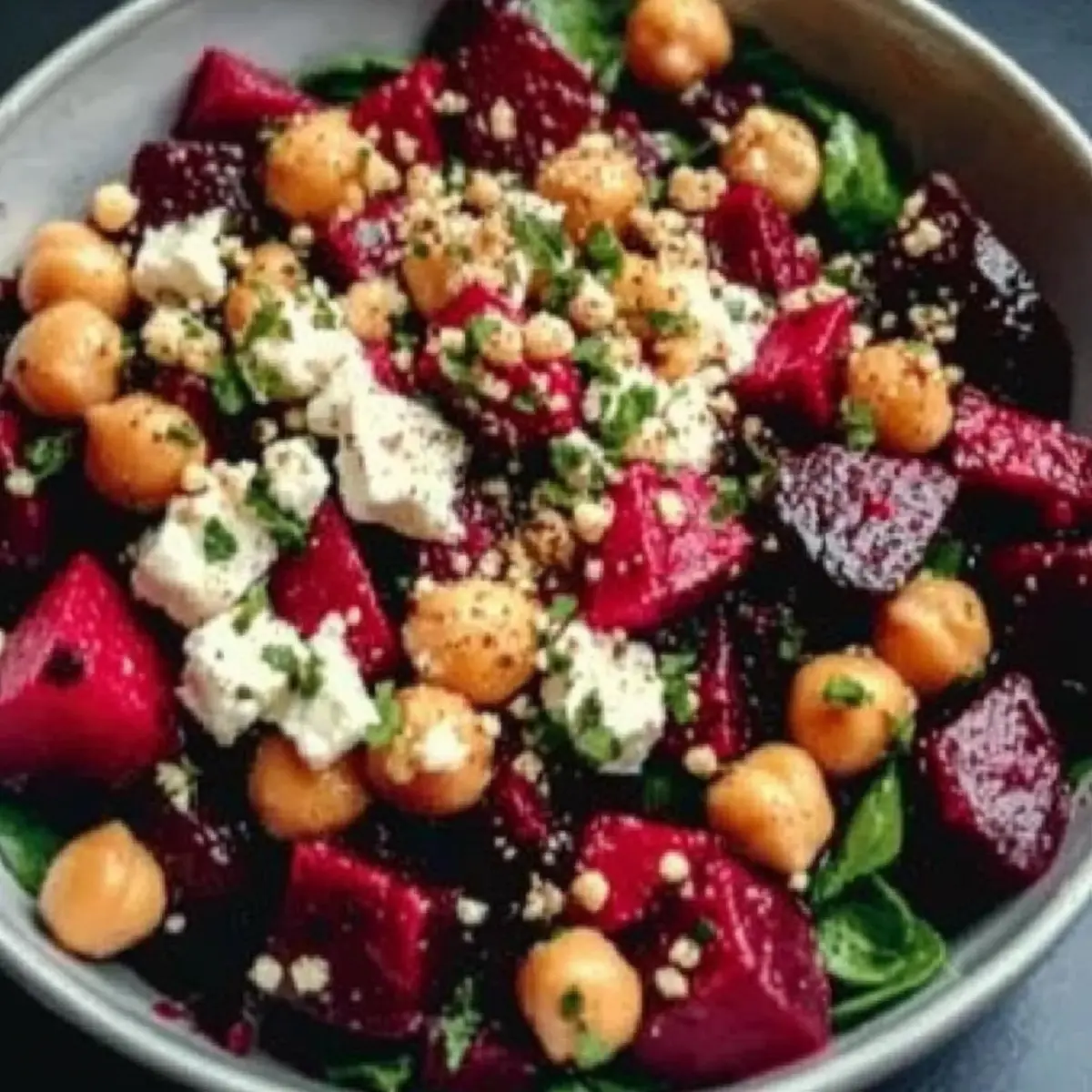 Chickpea, Beet and Feta Salad for Vibrant Health & Flavor